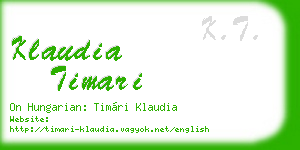 klaudia timari business card